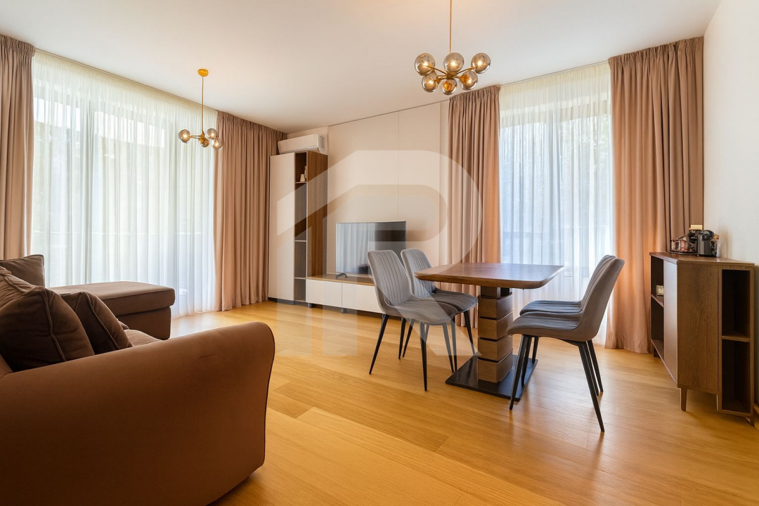 Apartament 3 camere de închiriat – Greenfield Residence, Băneasa – vedere către 