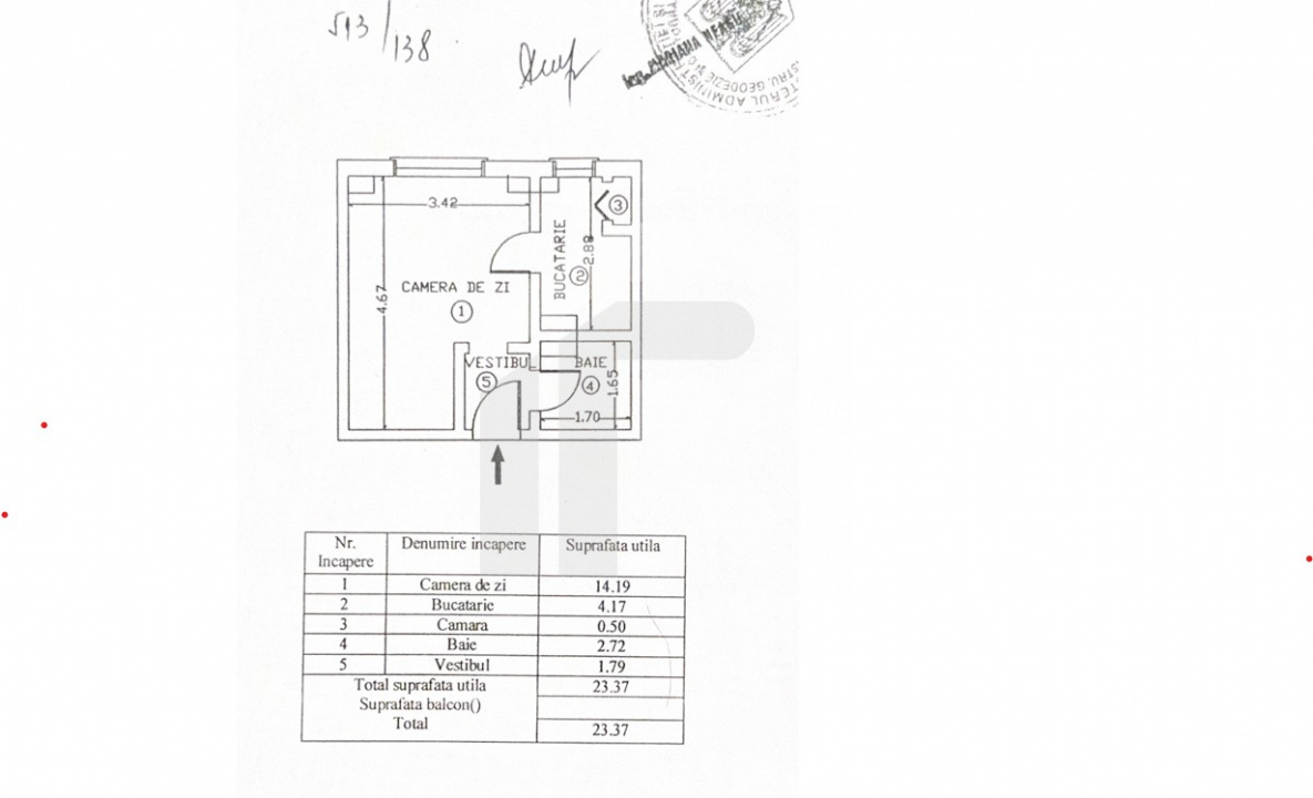 DE VANZARE Garsonieră  Teiul Doamnei nr. 108 - Ideal investiție 