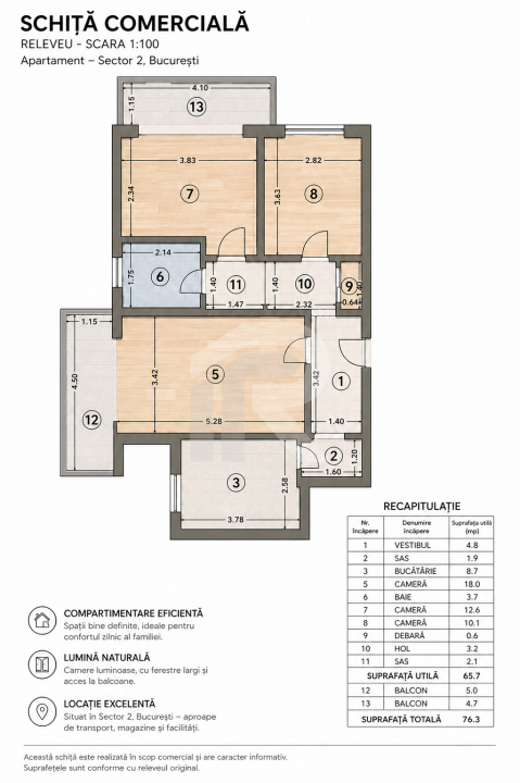 Apartament 3 camere - Acces direct Parc Plumbuita - renovat  -  Doamna Ghica